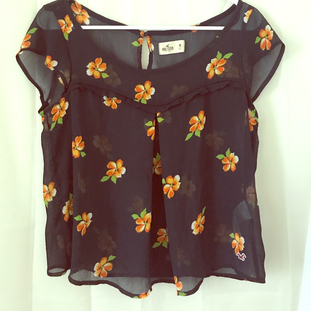 Hollister Sheer Floral Blouse