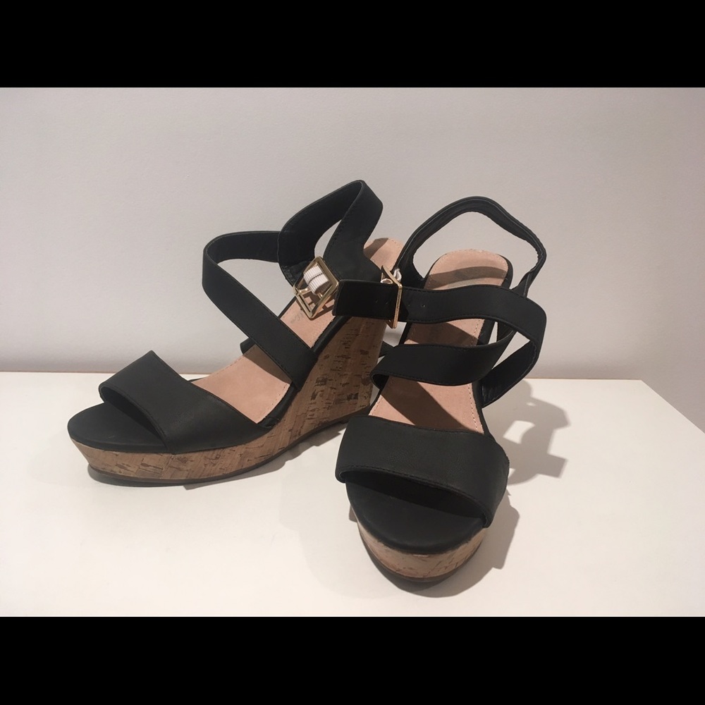Black wedge sandals from Spain