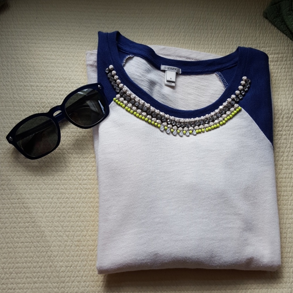 J. Crew baseball jeweled t-shirt
