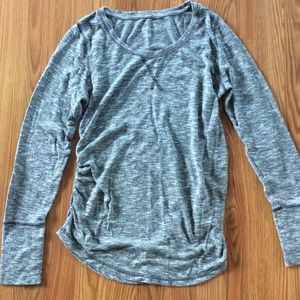 EUC Heathered Gray Maternity Side Ruching SM