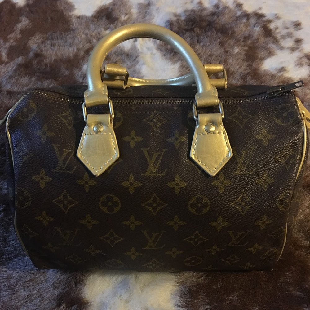 Authentic Custom LV Speedy 25 in Gold - Picture 1 of 8