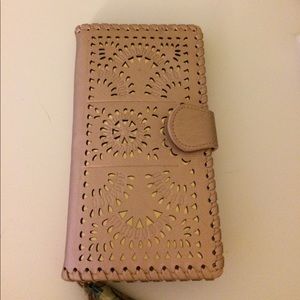 Rose gold laser cut wallet