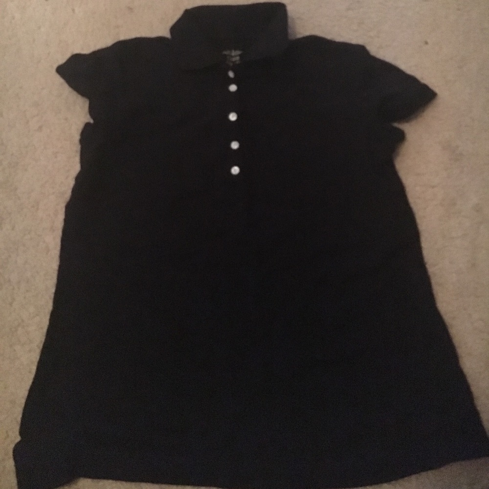 Plain black collared shirt