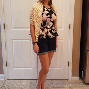 floral fit and flare shirt and swaeter