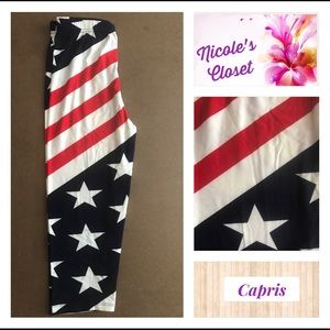 American flag Capri leggings
