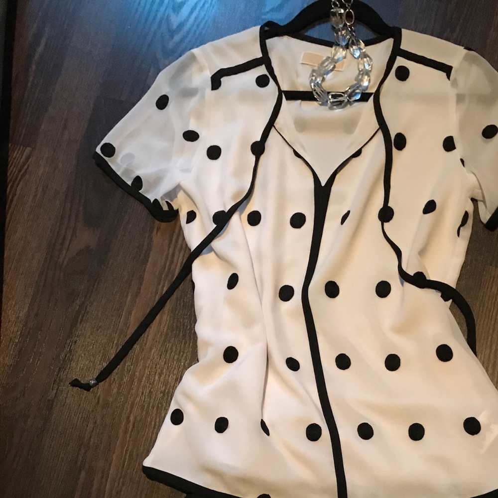 Michael Kors black/white polka dot top