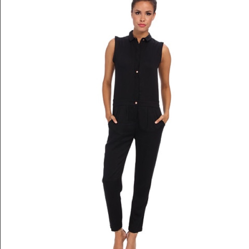NWT Alternative Apparel Solid Black Rayon Jumpsuit