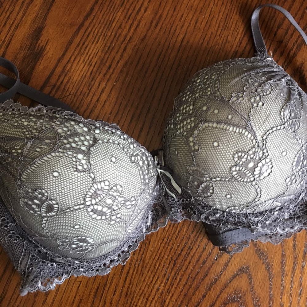 Gray convertible push up bra
