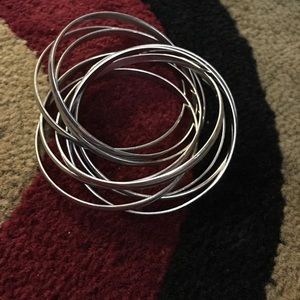 Silver bangle bracelets