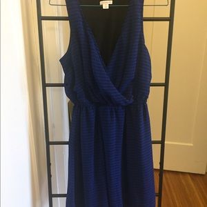 Blue and black patterned dress