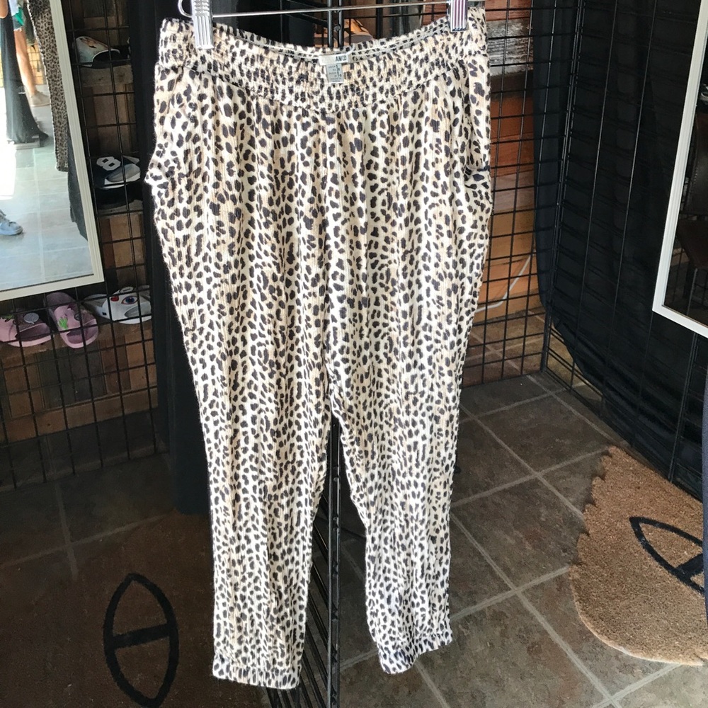 Amuse Society cheetah joggers