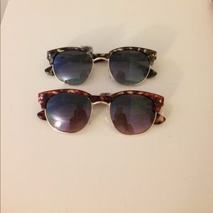 BUNDLE! wayfarer sunglasses, one green one brown