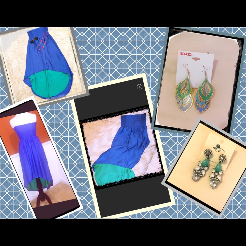 Beautiful strapless sundress with bonus earring