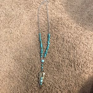 blue necklace with stones
