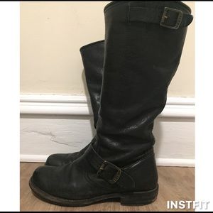 Frye Veronica Slouch wide calf black boots