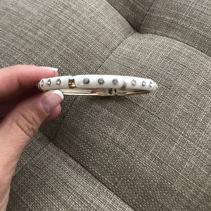 Gold tone and white enamel bracelet