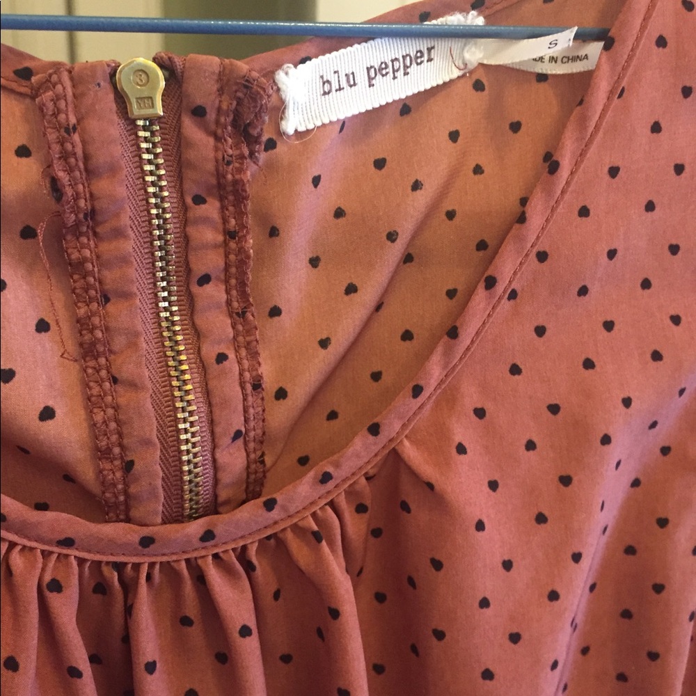 Tan heart printed dress