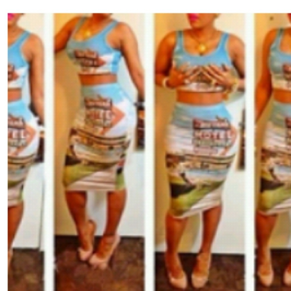 Womens 2 pice pencil skirt set