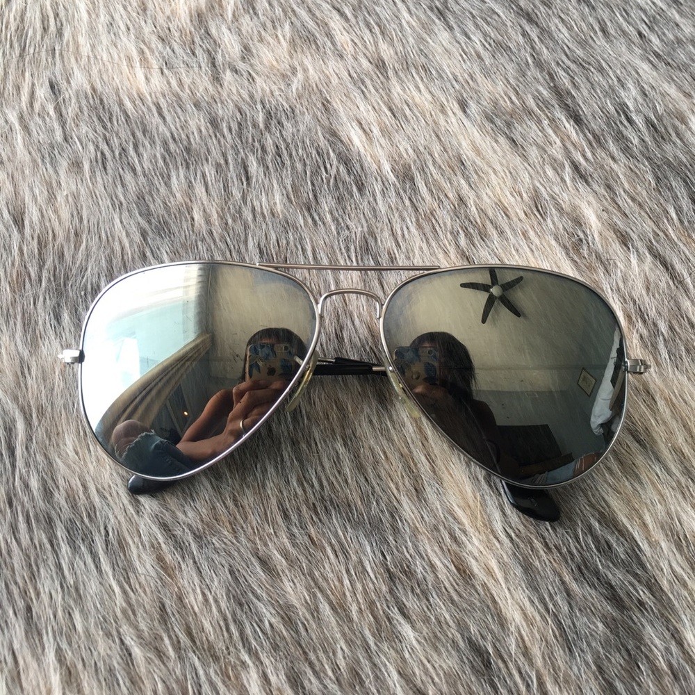 Rayban silver mirrored aviator 58mm (CRACKED)