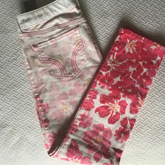 Floral Hollister Skinny Jeans - Picture 1 of 4