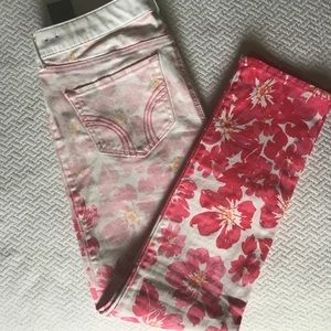 Floral Hollister Skinny Jeans