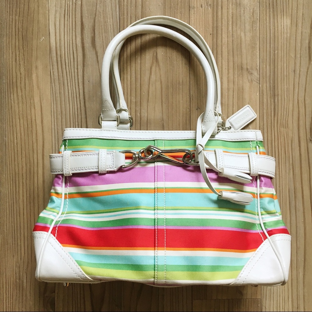 Coach Multicolor Stripe Satchel Bag