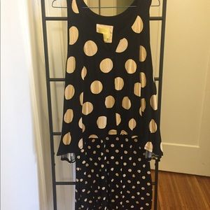 Black and cream polka dot dress