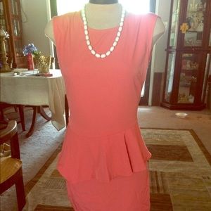 Coral Peplum Dress