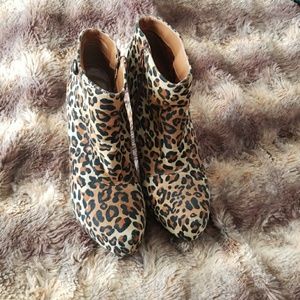 Cheetah print high heels boots