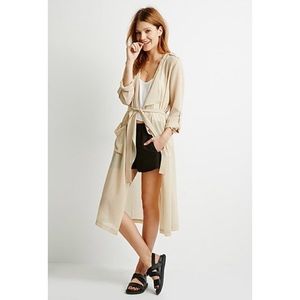 Forever21 Contemporary Crepe Sheer Coat XS