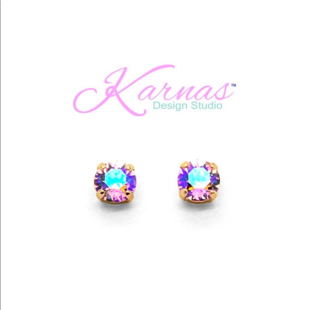 🎉HP🎉 LIGHT ROSE SHIMMER 8mm Crystal Studs