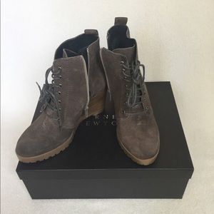 NEW Barneys Grey/Brown Suede Winter Booties Sz 37