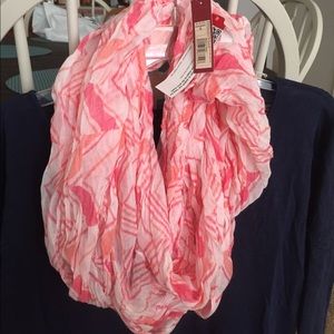 Pink and white scarf