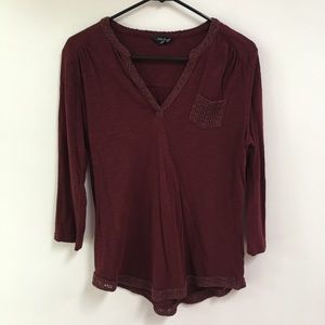 Lucky Brand | Quarter-Sleeved Shirt w/ Crotchet