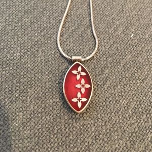 Natural resin and sterling silver necklace