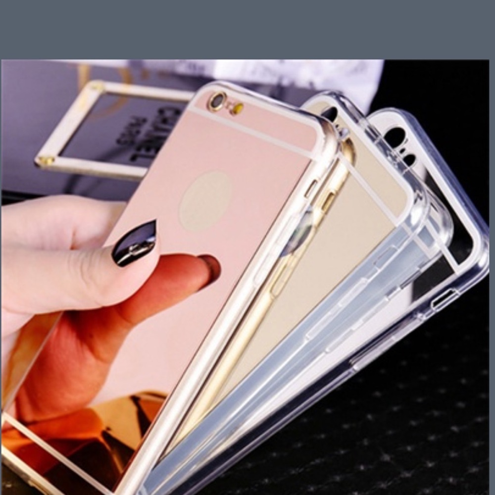 Silicone mirrored magic gold phone case