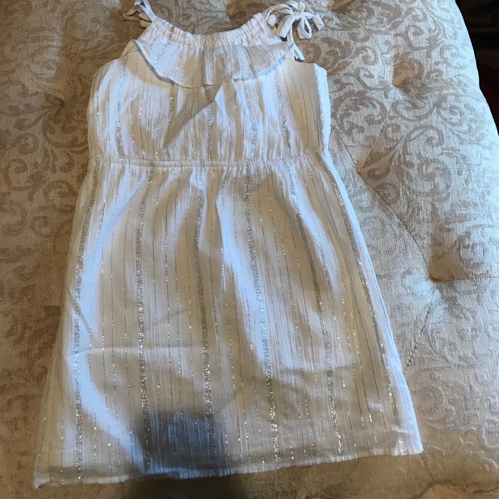 Gap Girls shimmer white dress