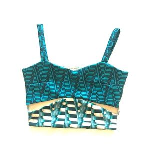Ronny Kobo - basket weave print crop top