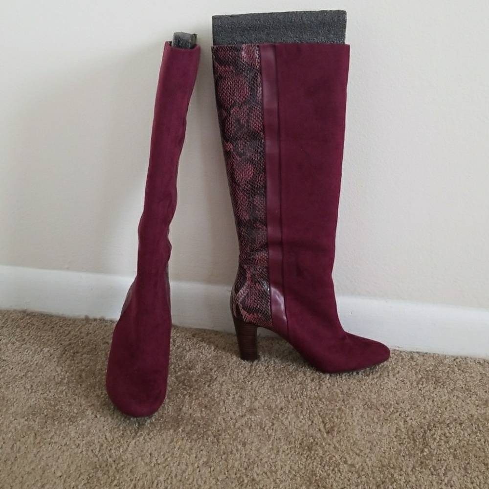 Purple high long boots