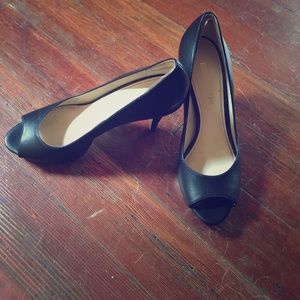Enzo Angiolini Black Peep Toe Pumps