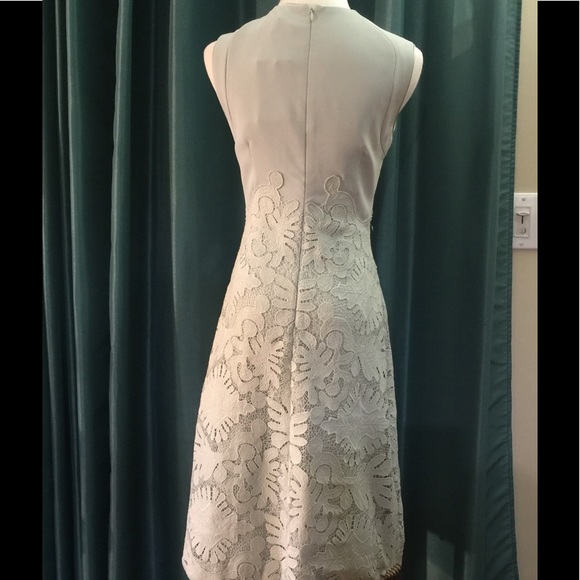 Reiss sage green classy lace dress. - Picture 3 of 4