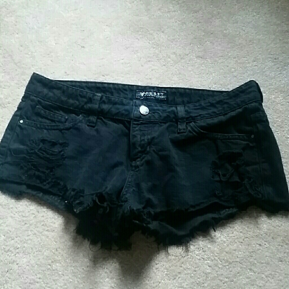 Guess Black Denim Shorts