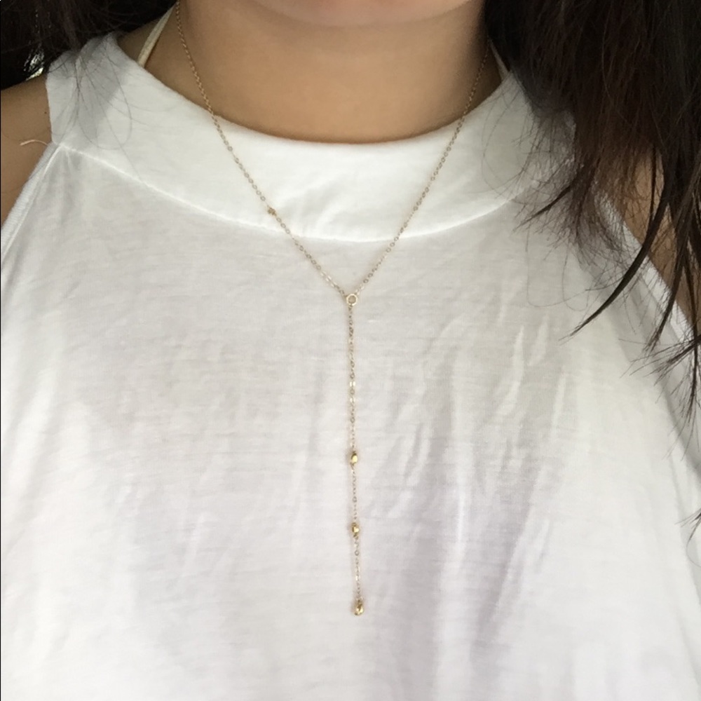 Y shaped gold necklaces