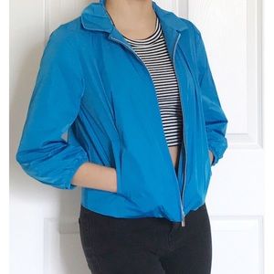 Banana Republic Bold Blue 3/4 Sleeve Bomber Jacket