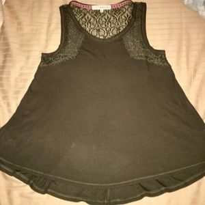 Green tank with lace back