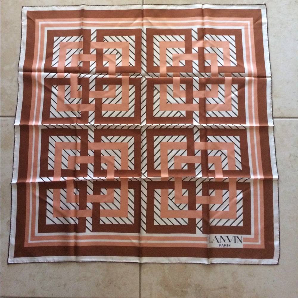 Lanvin Paris 100% Silk scarf  (30" X 30")