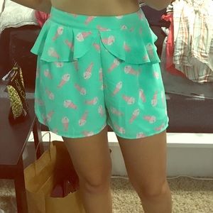 Cute ice cream print shorts