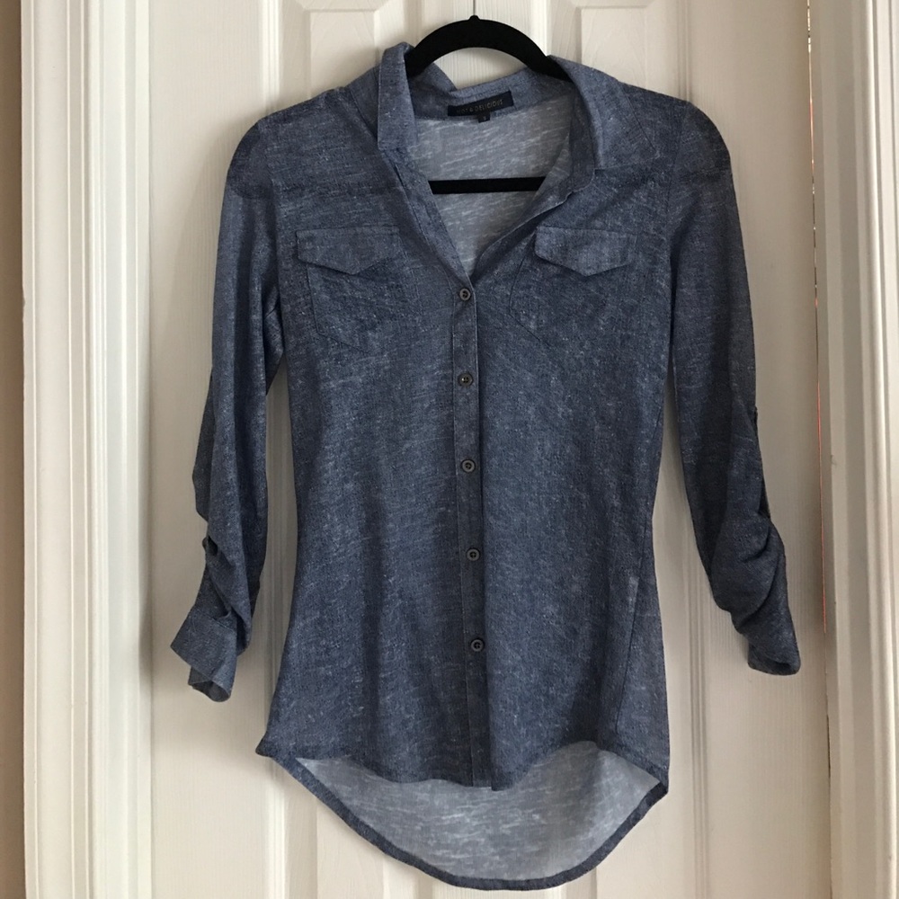Sheer denim-looking shirt