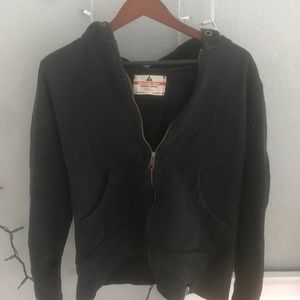 durable black zip up hoodie