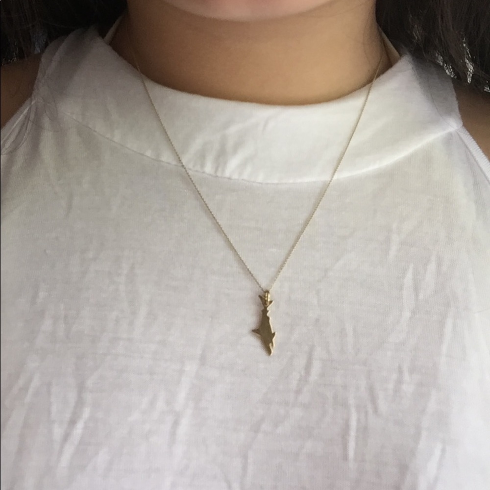 Gold shark necklace